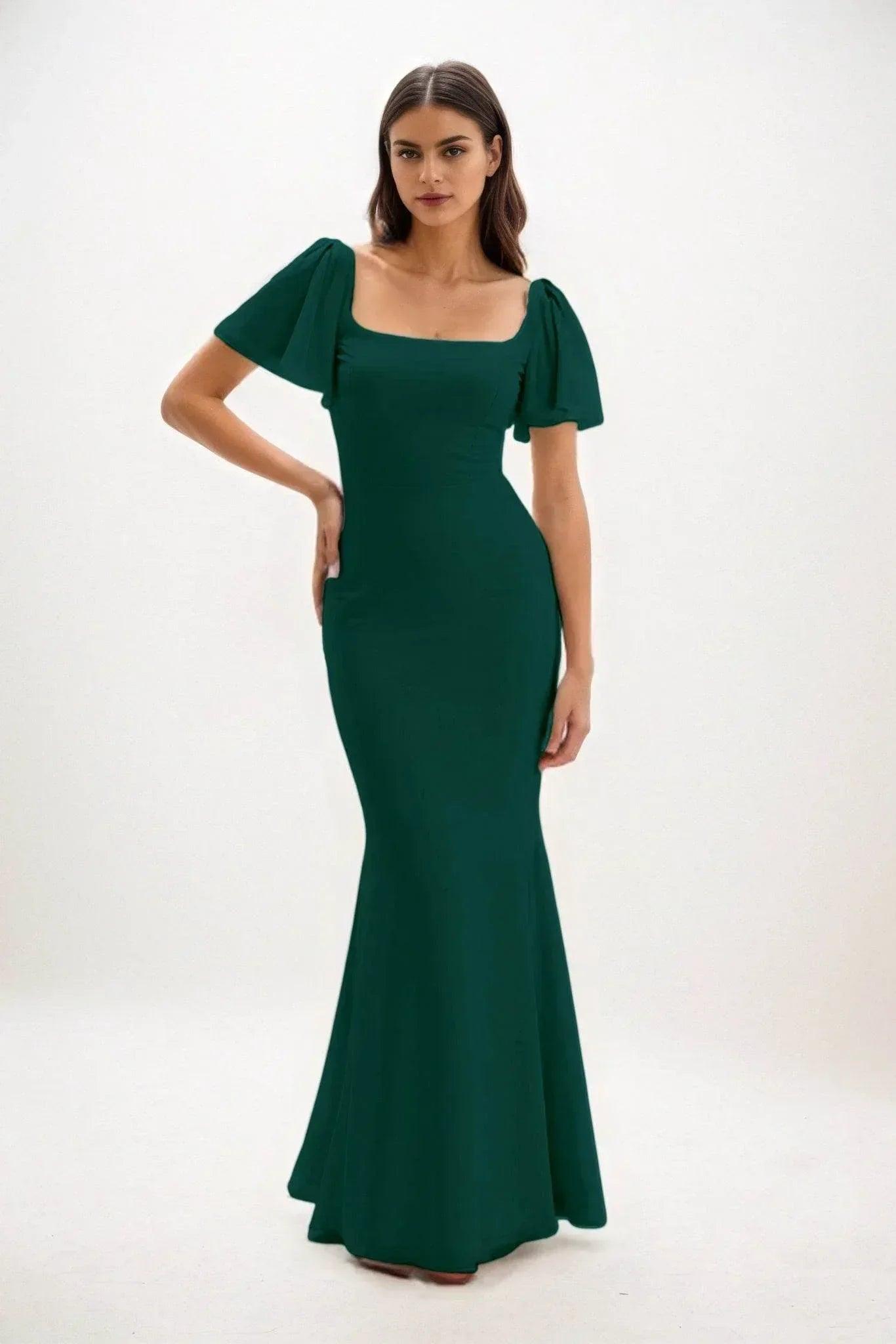 Sheath-Column Maxi Chiffon Dress CB0813CS - COCOMELODY